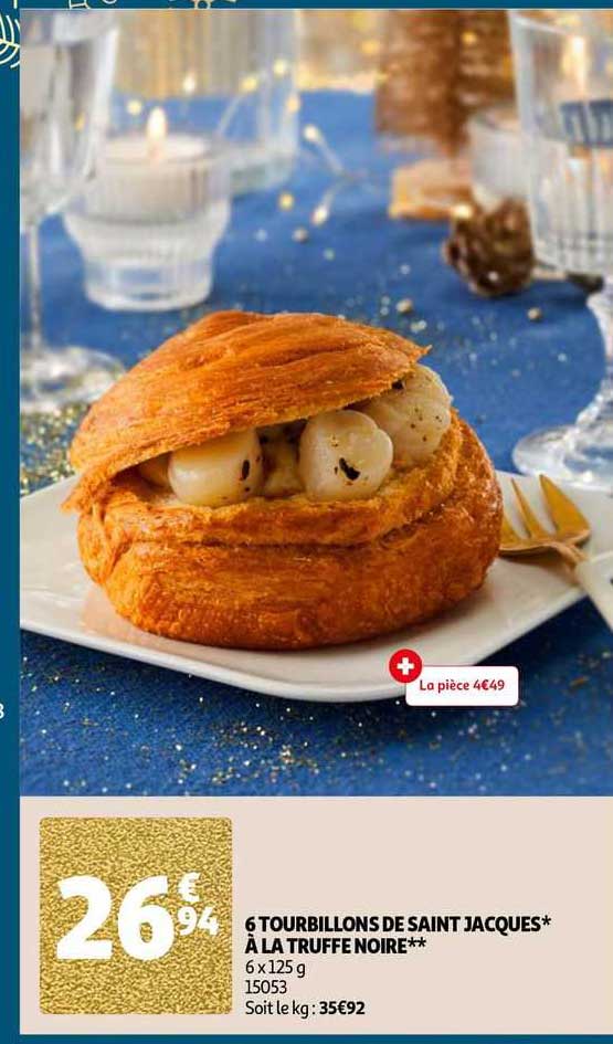6 tourbillons de saint jacques à la truffe noire