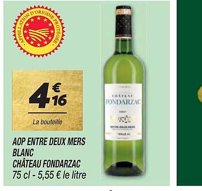 aop entre deux mers blanc château fondarzac