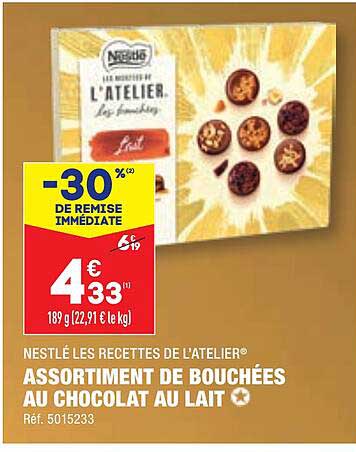 assortiment de bouchées au chocolat au lait nestlé les recettes de l'atelier
