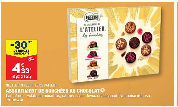 assortiment de bouchées au chocolat netlé les recettes de l'atelier