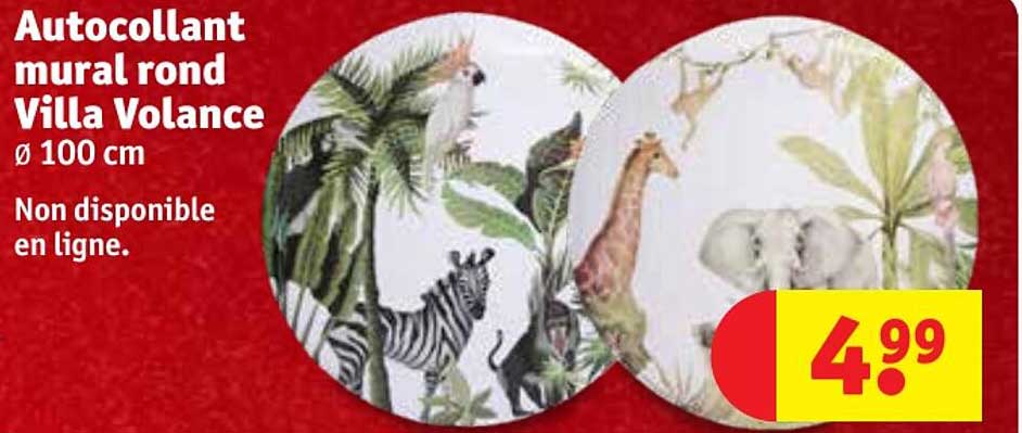 autocollant mural rond villa volance