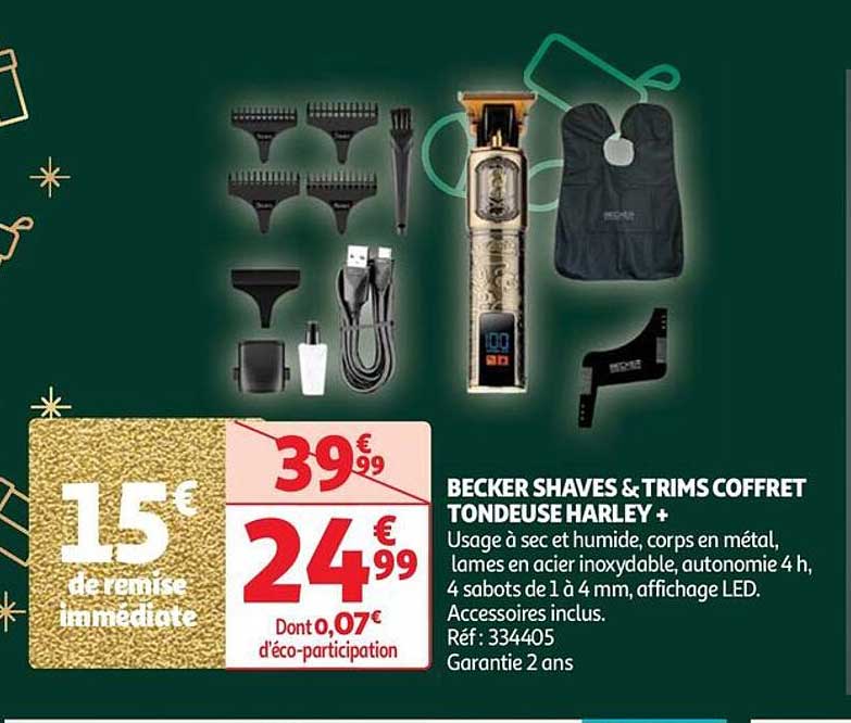 becker shaves & trims coffret tondeuse harley +