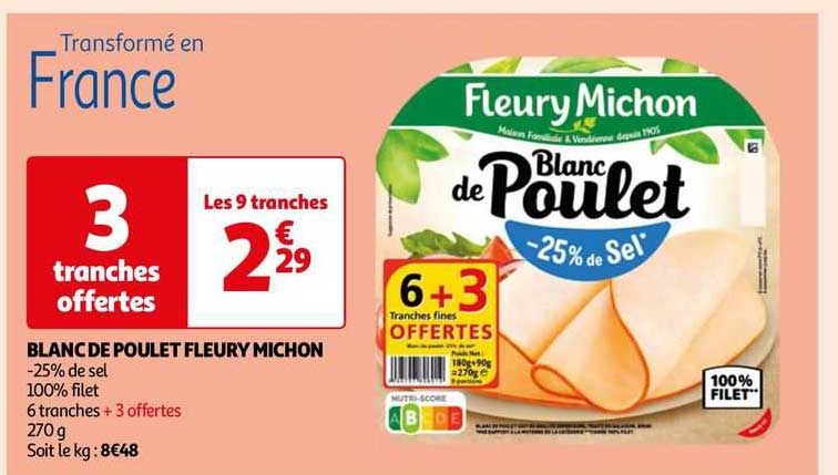 blanc de poulet fleury michon