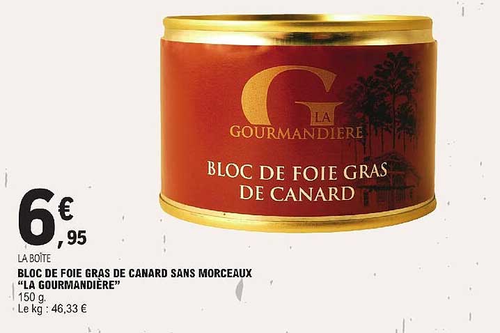 Bloc De Foie Gras De Canard Sans Morceaux "la Gourmandière"
