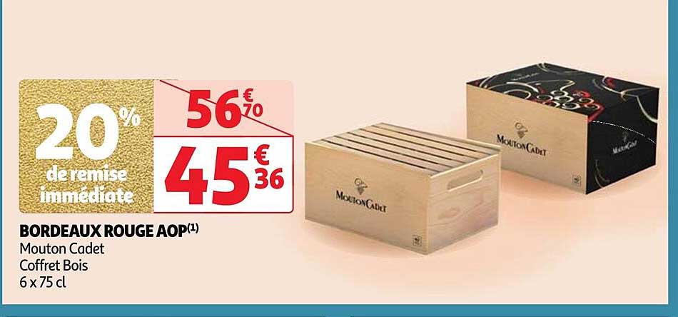 bordeaux rouge aop mouton cadet coffret bois