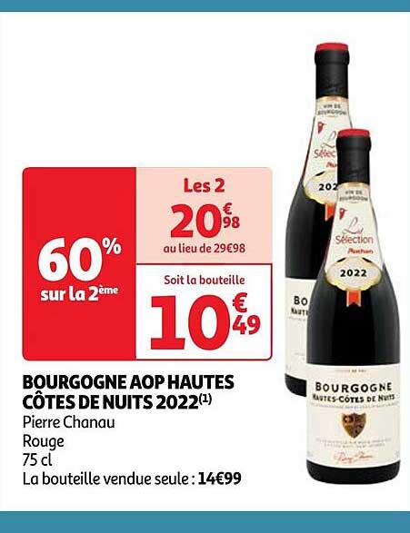 bourgogne aop hautes côtes de nuits 2022 pierre chanau rouge