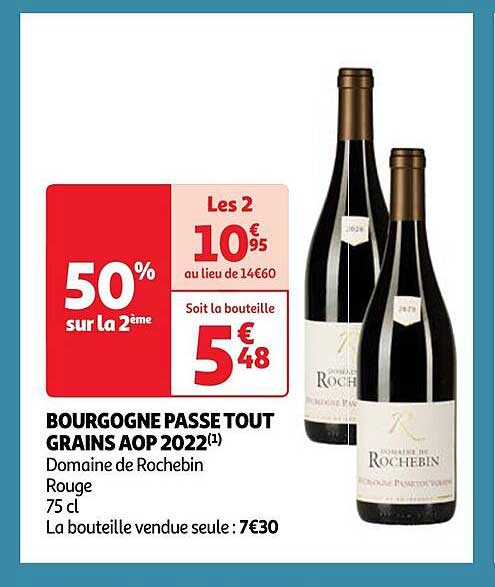 bourgogne passe tout grains aop 2022 domaine de rochebin rouge