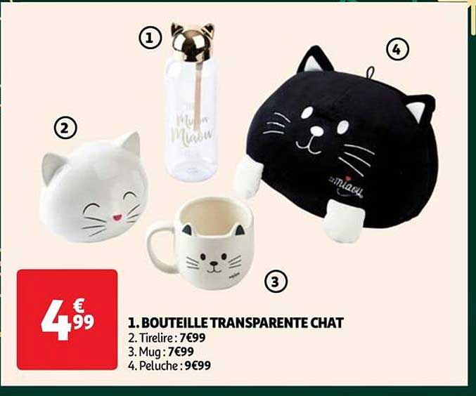 Bouteille Transparente Chat