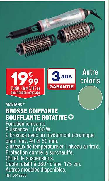 brosse coiffante soufflante rotative ambiano