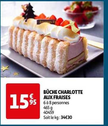 bûche charlotte aux fraises