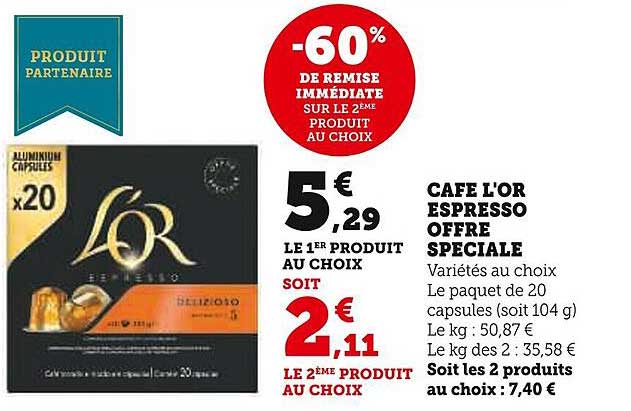 Café L'or Espresso Offre Spéciale