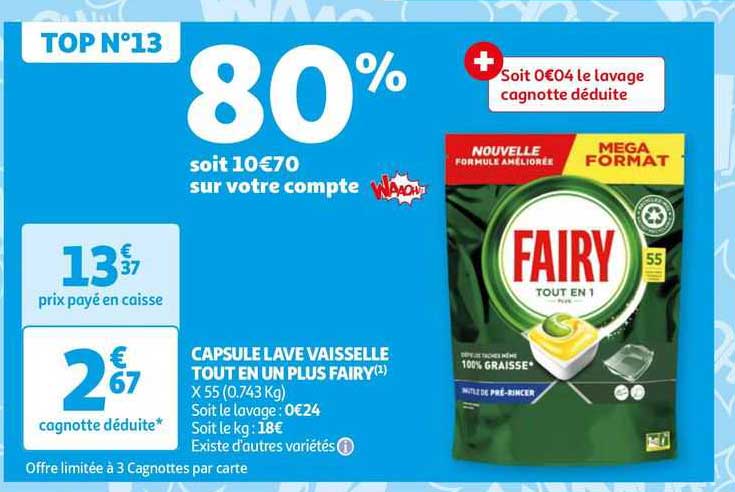 capsule lave vaisselle tout en un plus fairy