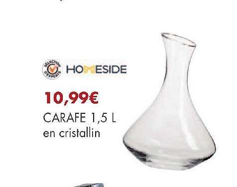 carafe 1.5l en cristallin homeside