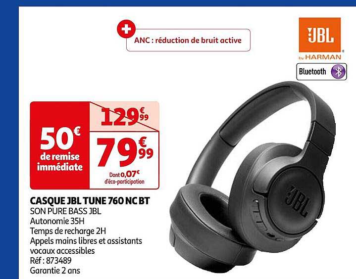 casque jbl tune 760 nc bt son pure bass jbl