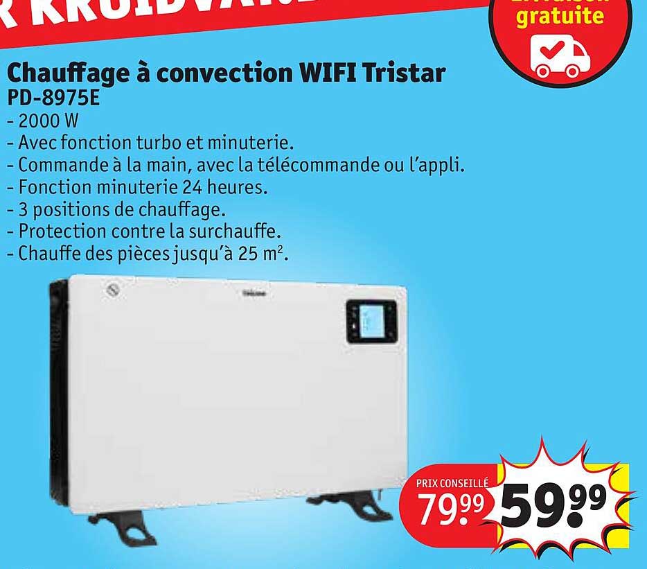 chauffage à convection wifi tristar