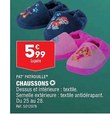 chaussons pat' patrouille