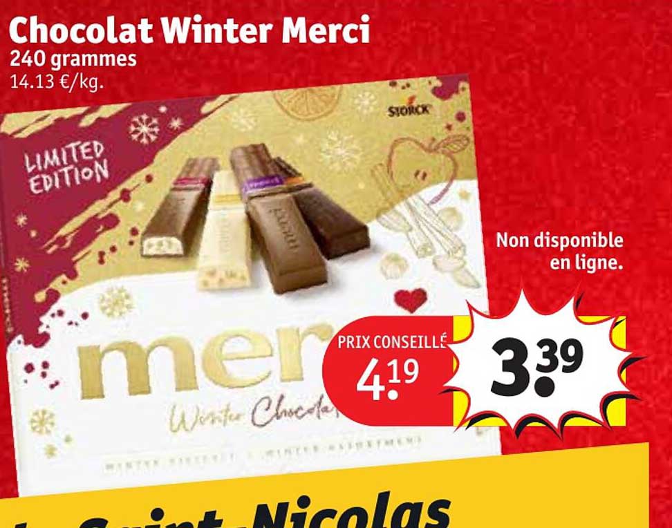 chocolat winter merci 240 grammes
