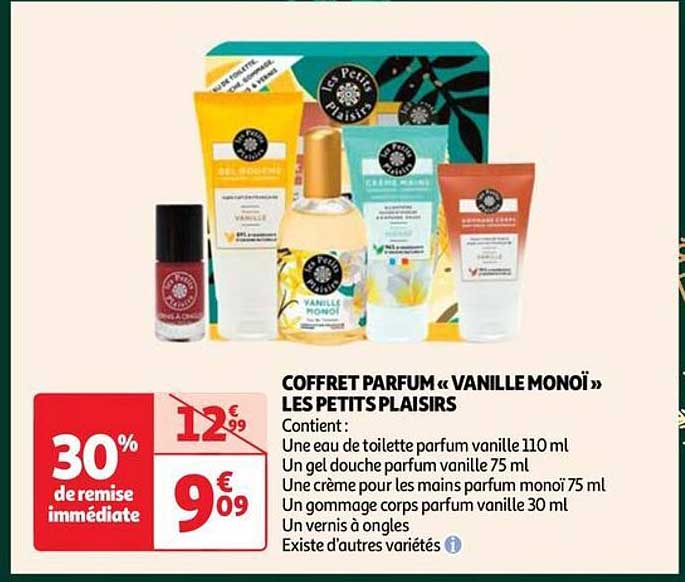 coffret parfum «vanille monoï» les petits plaisirs