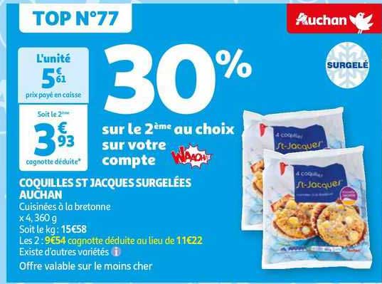 coquilles st jacques surgelées auchan