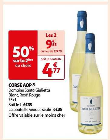 corse aop domaine santa giulietta blanc, rosé, rouge