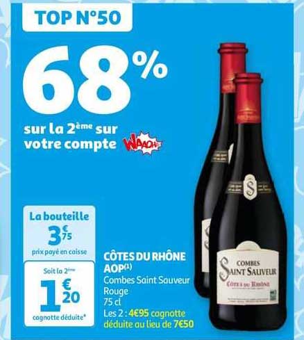 côtes du rhône aop combes saint sauveur rouge