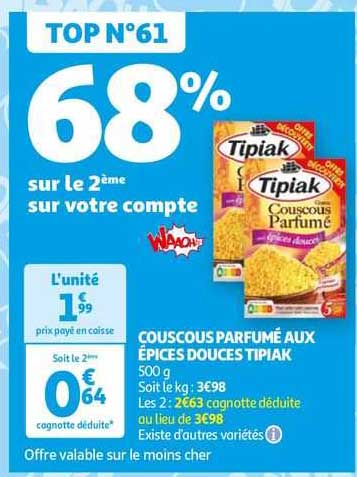 couscous parfumé aux épices douces tipiak