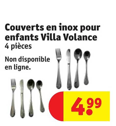 couverts en inox pour enfants villa volance