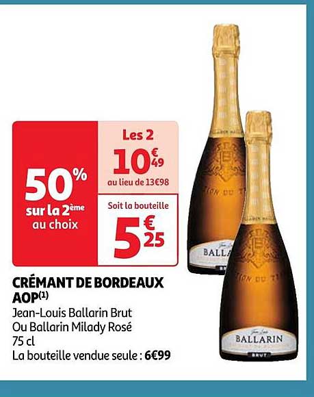 crémant de bordeaux aop jean-louis ballarin brut ou ballarin milady rosé