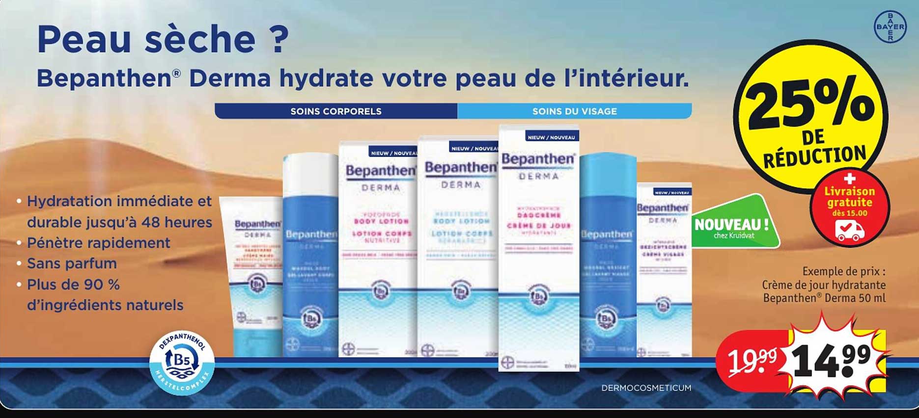 crème de jour hydratante bepanthen derma 50 ml