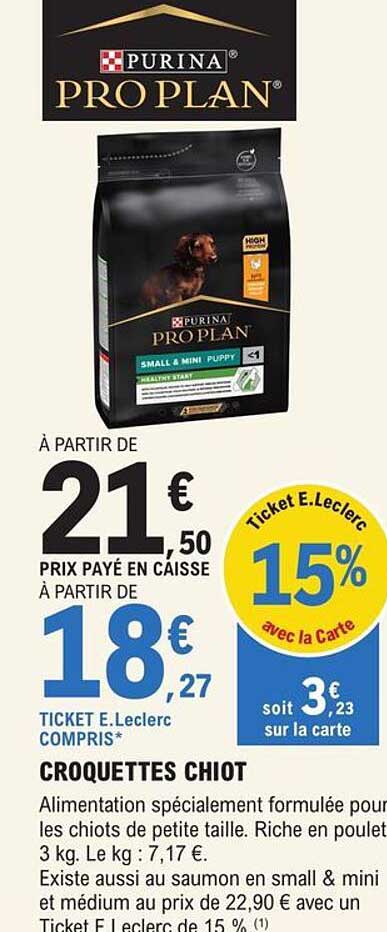 croquettes chiot purina pro plan
