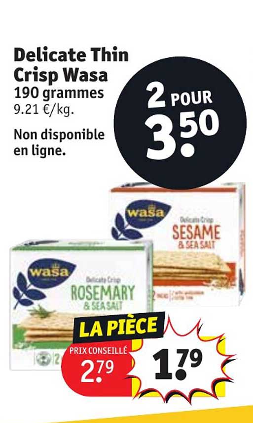 délicate thin crisp wasa 190 grammes
