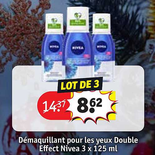 démaquillant pour les yeux double effect nivea 3 x 125 ml
