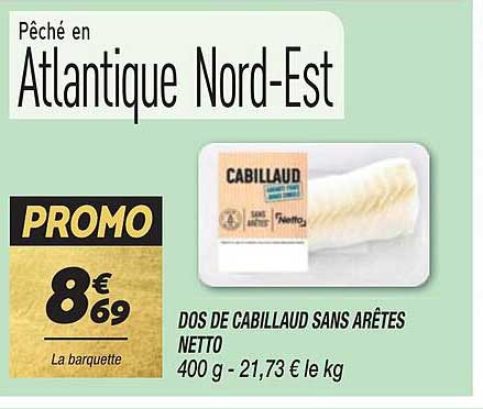 dos de cabillaud sans arêtes netto