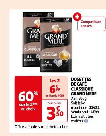 dosettes de café classique grand mère