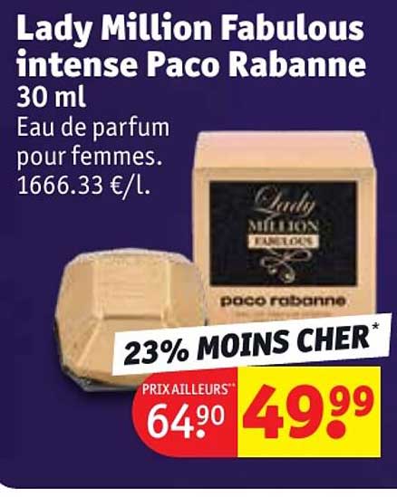 eau de parfum pour femmes lady million fabulous intense paco rabanne 30 ml