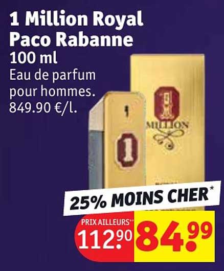 eau de parfum pour hommes 1 million royal paco rabanne 100 ml