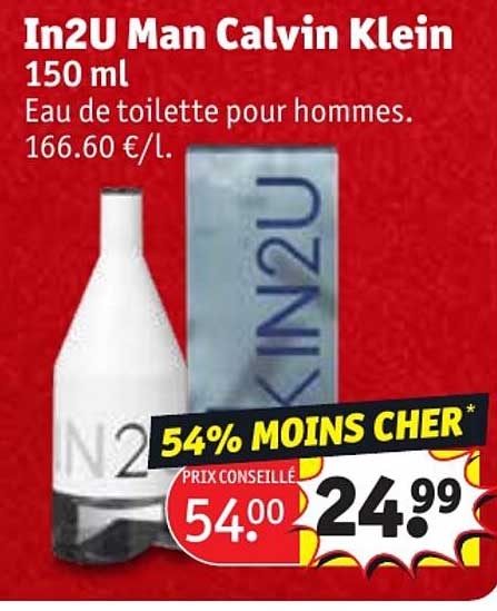 eau de toilette pour hommes in2U man calvin klein 150 ml