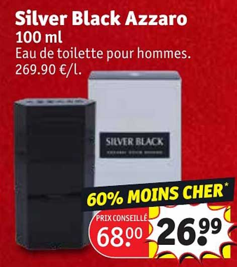 eau de toilette pour hommes silver black azzaro 100 ml