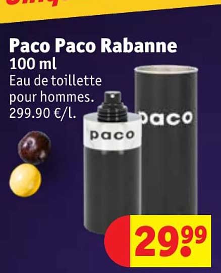 eau de toilette pour hommes paco paco rabanne 100 ml