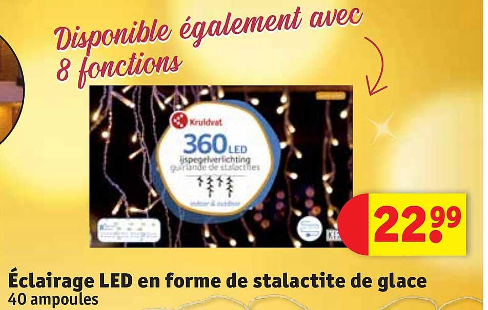 éclairage led en forme de stalactite de glace 40 ampoules