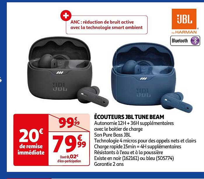 écouteurs jbl tune beam