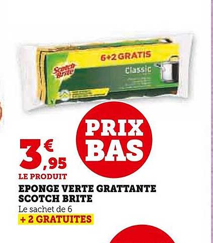 éponge verte grattante scotch brite