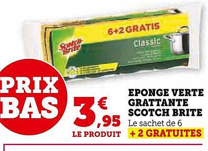 éponge verte grattante scotch brite