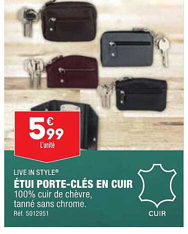 étui porte-clés en cuir live in style