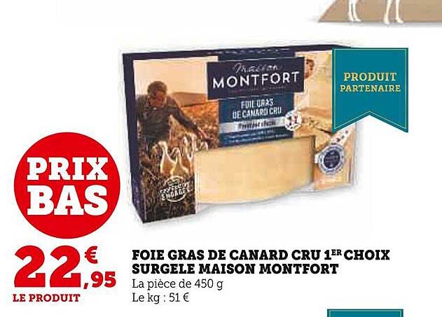 foie gras de canard cru 1er choix surgelé maison montfort