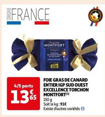 foie gras de canard entier igp sud ouest excellence torchon montfort