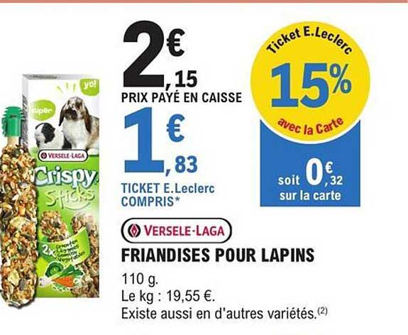 friandises pour lapins versele-laga