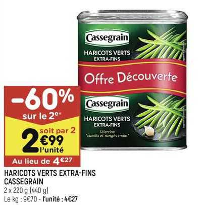 haricots verts extra-fins cassegrain