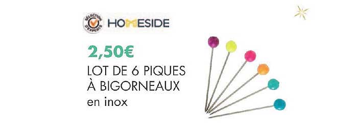 homeside lot de 6 piques à bigorneaux en inox