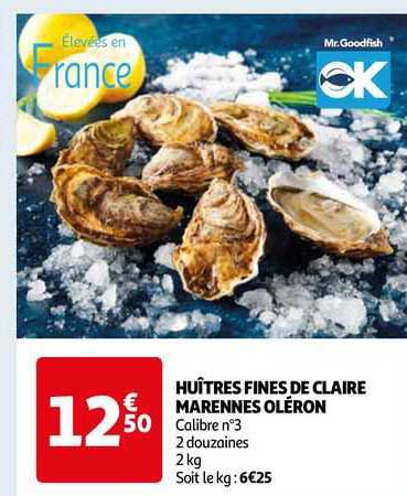 Huîtres Fines De Claire Marennes Oléron